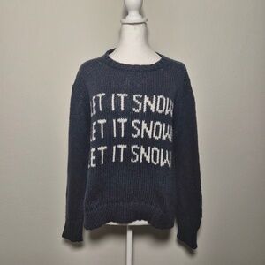 Wooden Ships NWT Let It Snow Washable Mohair Wool Blend Crewneck Sweater S/M